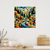 Geometrische Natuur Poster (Keuken)