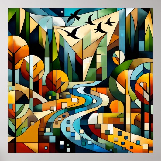 Geometrische Natuur Poster (Voorkant)