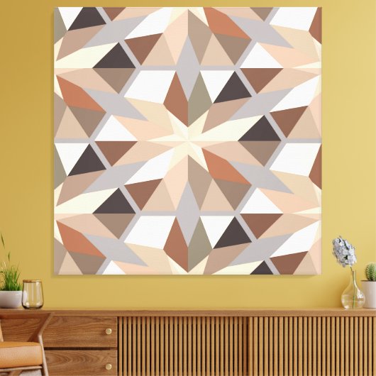 Geometrische natuurlijke kleuren canvas afdruk (Insitu (Woonkamer))