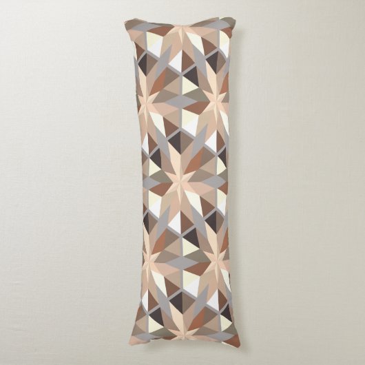 Geometrische Natuurlijke Kleuren Patroon Lichaamskussen (Voorkant Verticaal)