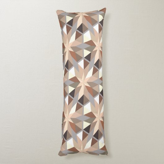 Geometrische Natuurlijke Kleuren Patroon Lichaamskussen (Achterkant (Verticaal))