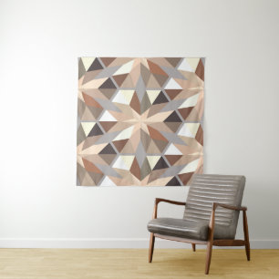 Geometrische natuurlijke kleuren wandkleed