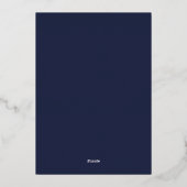 Geometrische Navy Blue bruiloft Folie Uitnodiging (Achterkant)