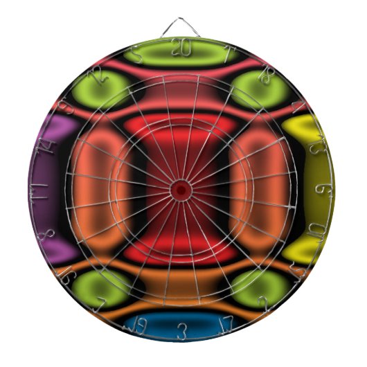 Geometrische neon dartbord (Voorkant)