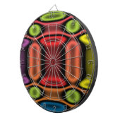 Geometrische neon dartbord (Voorkant Rechts)