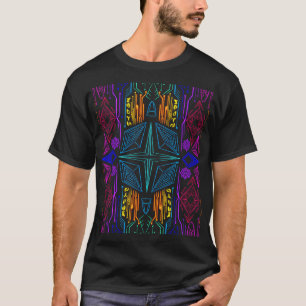 Geometrische neonschakelingen t-shirt
