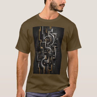 Geometrische Nexus Circuit Verbazingwekkend Ontwer T-shirt