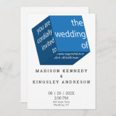 Geometrische nieuwe High Tech Epic Blue Cube-begro Kaart (Voorkant / Achterkant)