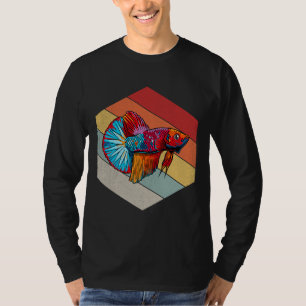 Geometrische noodlijdende  retro visreservoir t-shirt