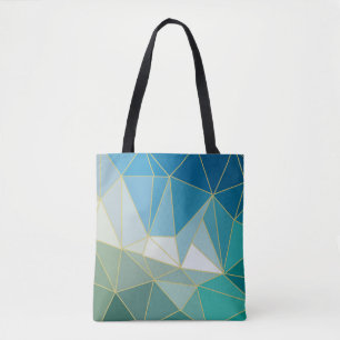 Geometrische oceaangolven tote bag