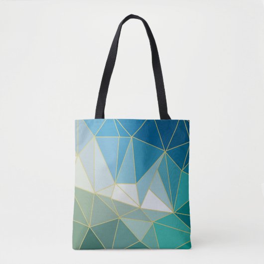 Geometrische oceaangolven tote bag (Voorkant)