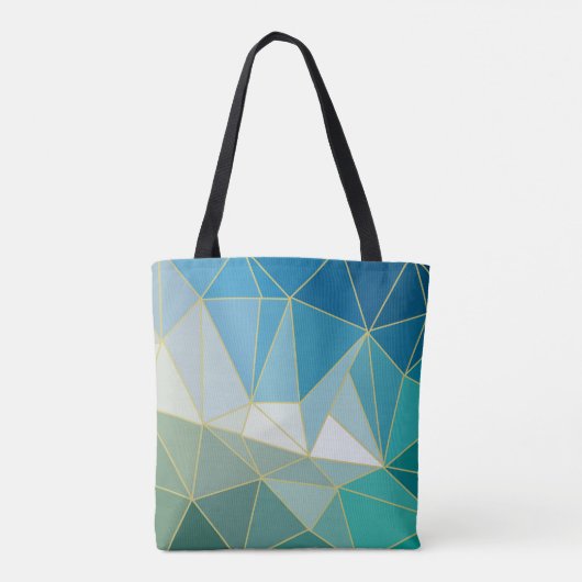 Geometrische oceaangolven tote bag (Achterkant)