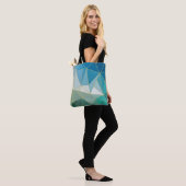Geometrische oceaangolven tote bag (Op model)