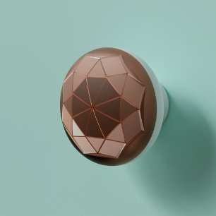 Geometrische octagon koper gekleurde Dresser knop