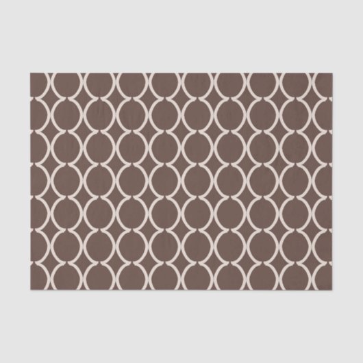Geometrische Ogee Rooster Chocoladebruin Tissuepapier (Voorkant)