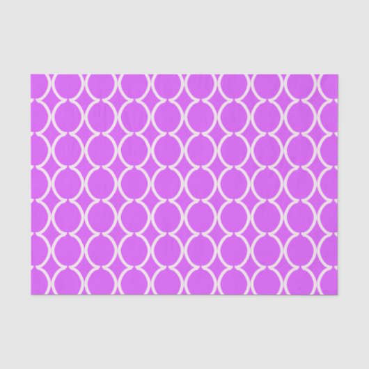 Geometrische Ogee rooster Hot Pink Tissuepapier (Voorkant)