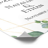 Geometrische olievloeistof Eucalyptus Welkom Poster (Hoek)