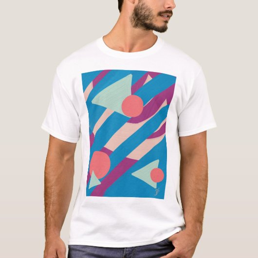 Geometrische olievormen  palet t-shirt (Voorkant)