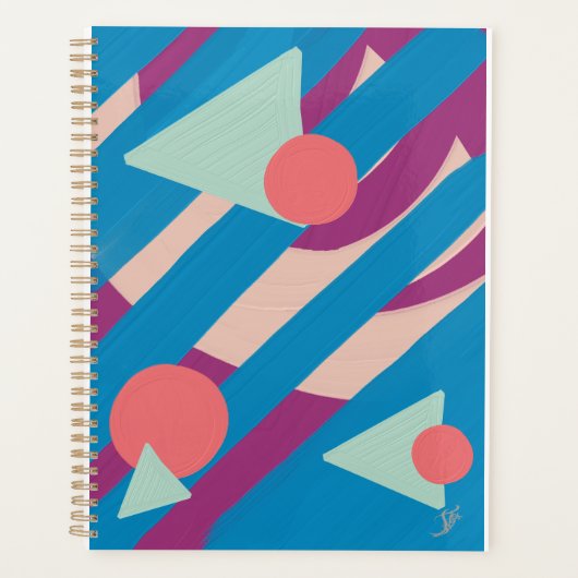 Geometrische olievormen vintage palet planner (Voorkant)