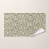Geometrische Olijf Bloem Rooster Bad Handdoek (Handdoek)