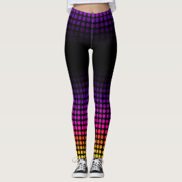 Geometrische Ombre Zonsondergang Patroon op Zwart Leggings