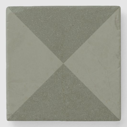 Geometrische onderzetter van mosgroene steen (Voorkant)