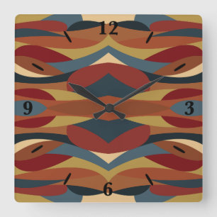 Geometrische ondoorzichtige Glas in lood stijl Abs Vierkante Klok