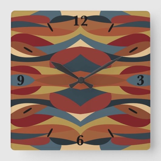 Geometrische ondoorzichtige Glas in lood stijl Abs Vierkante Klok (Voorkant)