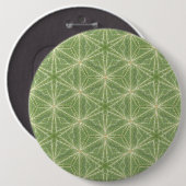 Geometrische ontwerpkaart met groen ijskoud ronde button 6,0 cm (Voorkant /achterkant)
