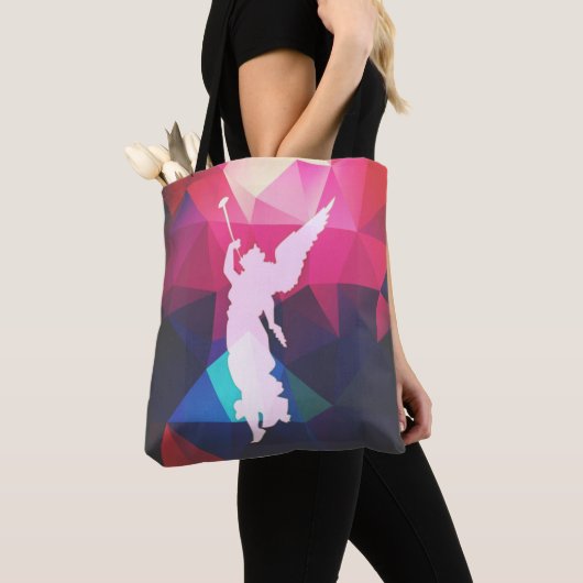 Geometrische ontwerpopdrachtspeler Engel Tote Bag (Dichtbij)