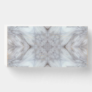 Geometrische ontwerpwandkunst van grijze wolf houten kist print