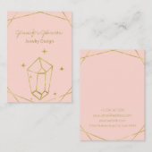 Geometrische oorbelhouder van goudfolie visitekaartje (Voorkant / Achterkant)