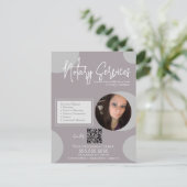 Geometrische Openbare Notaris Service Script QR Co Briefkaart (Staand voorkant)