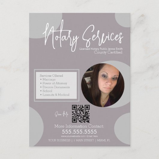 Geometrische Openbare Notaris Service Script QR Co Briefkaart (Voorkant)