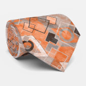 Geometrische oranje grijze, stijlvolle stropdas (Opgerold)