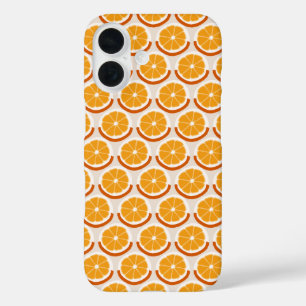 Geometrische Oranje Plakken Warm Retro iPhone 16 Hoesje
