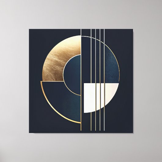 Geometrische Orb: een studie in contrast Canvas Afdruk (Voorkant)