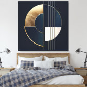 Geometrische Orb: een studie in contrast Canvas Afdruk (Insitu (Slaapkamer))