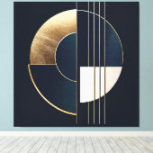 Geometrische Orb: een studie in contrast Canvas Afdruk (Insitu (Houten vloer))