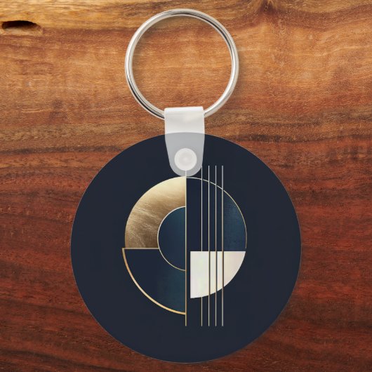 Geometrische Orb: een studie in contrast Sleutelhanger (Achterkant)
