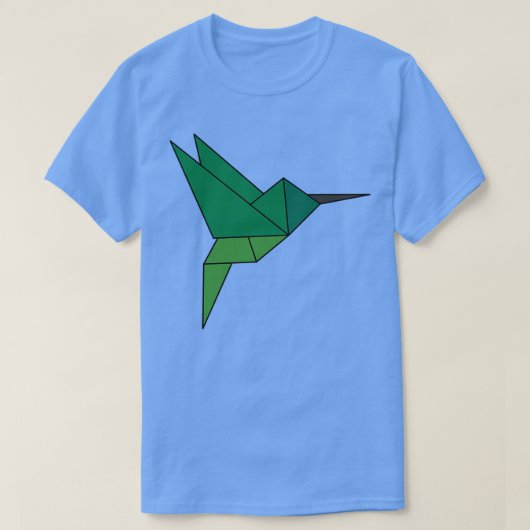 Geometrische origami Hummingbird T-shirt (Design voorkant)