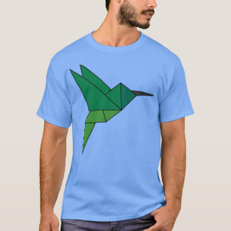 Geometrische origami Hummingbird T-shirt