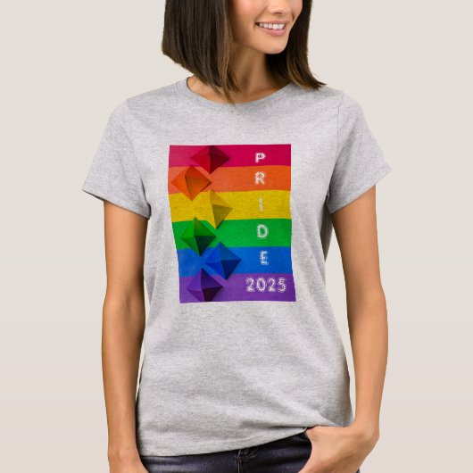 Geometrische Origami Rainbow Pride Flag Dames T-shirt (Voorkant)