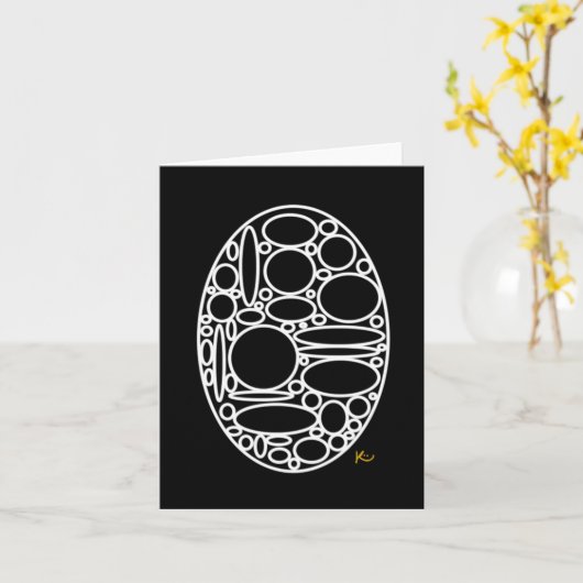 Geometrische ovale notitiekaarten (Gele Bloem)