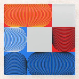 Geometrische overgang: abstract patroon. glazen onderzetter
