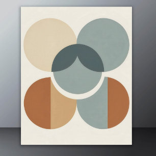 Geometrische overlappende cirkels modern wandkunst poster