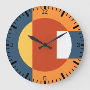 Geometrische overlappende vormen - Retro stijl Grote Klok