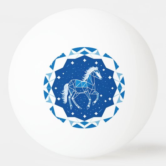 Geometrische paardillustratie pingpongbal (Voorkant)