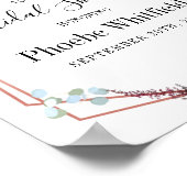 Geometrische paarse bloemrijke bruidsdouche welkom poster (Hoek)