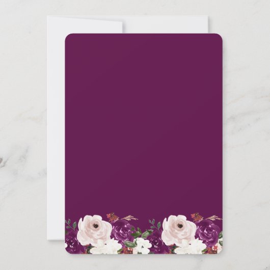 Geometrische Paarse Blush Roze Bloemen Bruiloft Save The Date (Achterkant)